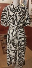 AVA & VIV Size 4X Multicolor Short Sleeve Dress Animal Print Belt 32 1/2" B  48"