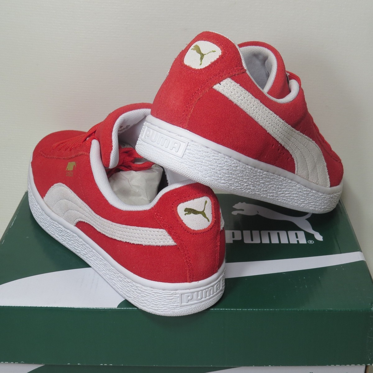 Mens Size 9 PUMA Suede Classic+ Red White Sneakers 352634-65  display picture 1