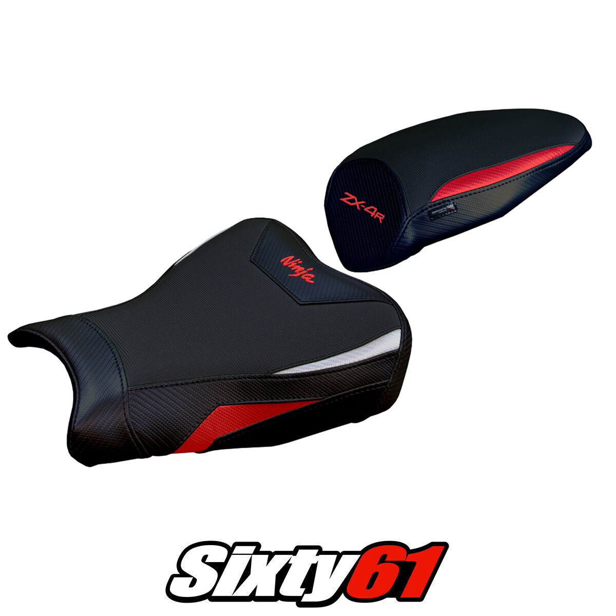 Kawasaki ZX4R 2023 2024 2025 Seat Cover Tappezzeria Red Silver