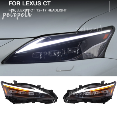 L+R LED DRL Headlights Double Beam Lens Projector For Lexus CT