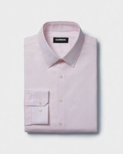 EXPRESS Mens 1MX Dress Shirt Slim Pink Jacquard Cotton Stretch