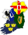 Sticker car moto map flag vinyl outside decal province irish irelande ireland