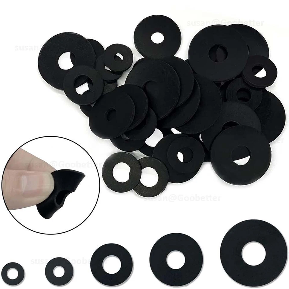 Black NBR Rubber Washers M2 M2.5 M3 M3.5 M4 M5 M6 M7 M8 M10 M12 M13 M14 - M27 - Image 4 of 4