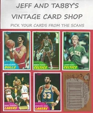 1981-82 TOPPS BASKETBALL EAST, WEST, MID-WEST SET/ C DROP DOWN MENU 4 CARD U GET