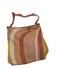 Furla Pink Multicolor Canvas and Leather Shoulder Bag 90s Vintage