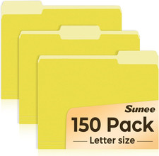 File Folders, 150 Pack Manilla Folders 8.5 X 11, Colored File Folders Home Offic