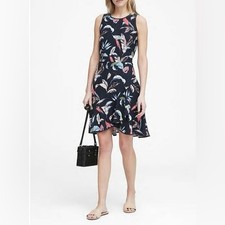 Banana Republic Floral Ruffle Wrap Racerback Dress