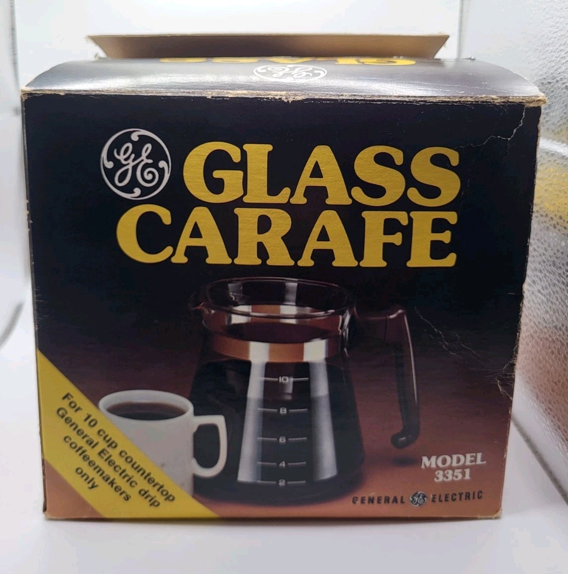 GE Glass Coffee Carafe Model 3351 10 Cup General Electric Replacement Open Box