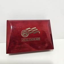 US Mint Wooden Presentation Box Empty First Spouse Gold Coin Display Case OGP