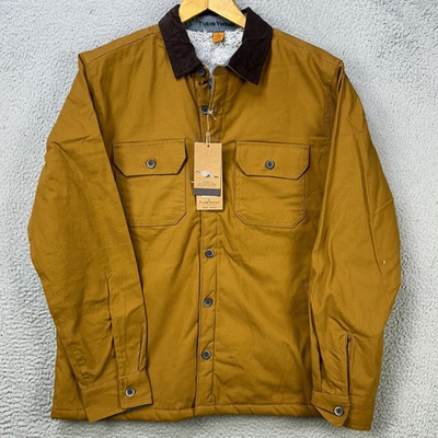 #ad NEW Tailor Vintage Mens Large Jacket Chore Barn Coat Brown Sherpa Lined Pockets $47.50