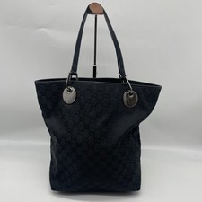 GUCCI Tote Handbag GG Canvas Leather Black 120836 Y2K bag Authentic