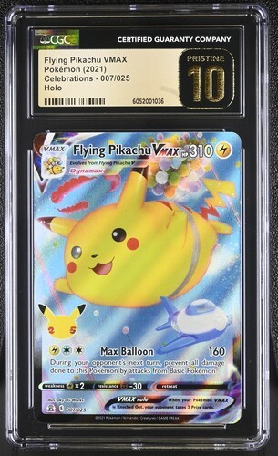 CGC 10 Pristine FLYING PIKACHU VMAX 007/025 Pokemon Celebrations 2021 Holo