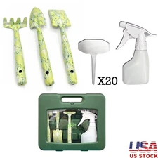 Indoor Gardening Tool Set 24 Pieces W/ Carry Case Mini Trowel Plant Markers New