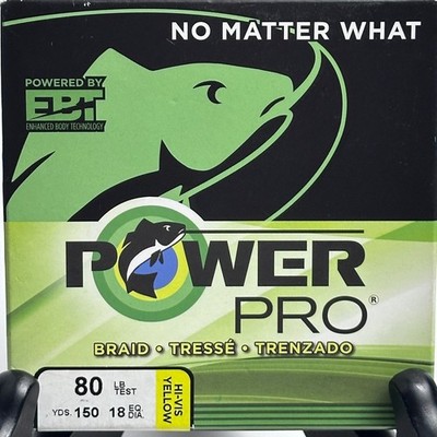 Power Pro 80 lb Braided Fishing Line 150 yd Hi-Vis Yellow Spectra EBT Low