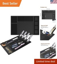 Magnetic Barber Mat for Clippers,Barber Station Organizer Mat for Beauty Tools,P
