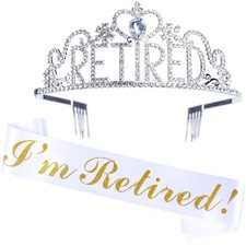 Retirement Sash  Tiara Kit, Happy Retirement Party Decorations