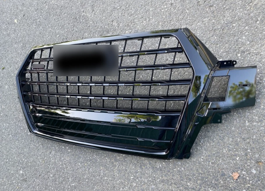Parachoques delantero malla parrilla negro para Audi Q7 SQ7 RSQ7 estilo 2016 2017-2019 Foto 4 de 4