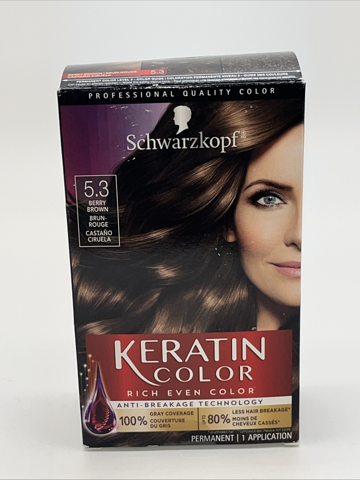 Gray Coverage Permanent Hair Color #5.3 Berry Brown