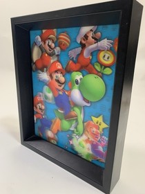 Mario brothers Yoshi NES Nintendo 3D Lenticular Shadow Box 8x10