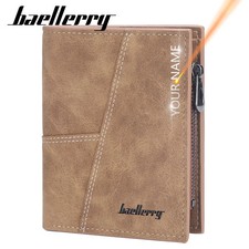 Baellerry New Short Men Wallets Name Customized Simple Card Holder Brand Male Wa