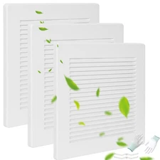12x12 Inch Bathroom Exhaust Fan Cover (3 Pack) Matte White Grille with Spring...