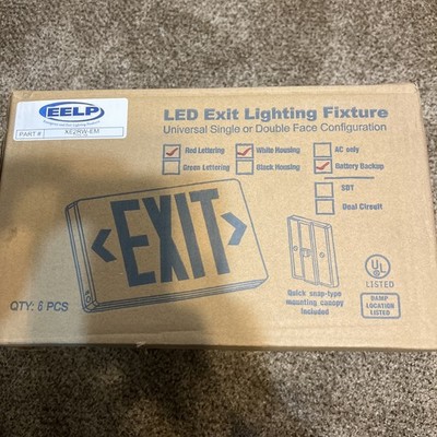 EELP Led Exit Lighting Fixture Case Of 6 New XE2RW-EM TypeXB