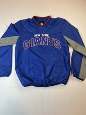 New York Giants NFL Pullover Windbreaker Jacket Blue Size Small Excellent