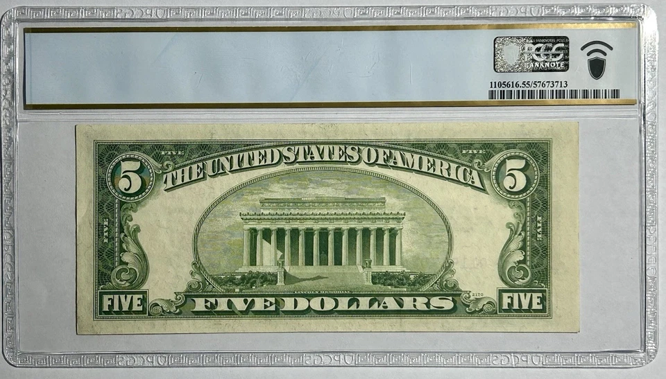 Fr. 1532* (*A Block) 1953 $5 Legal Tender Star ⭐️ Note (PCGS AU55PPQ) AW9451KY - Image 2 of 2