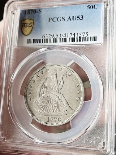 1870-S PCGS AU53 Seated Liberty Half Dollar WB-2
