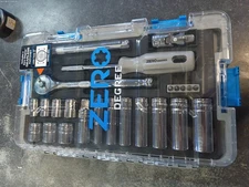 Zero Degree 25-Piece 3/8 Drive SAE Tool Set with Gearless Ratchet 38130