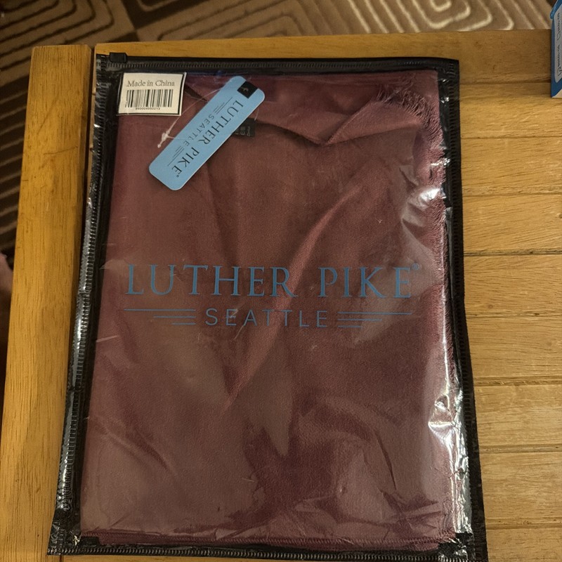 MEN’S SCARF - Burgundy - Luther Pike Seattle - Viscose - *NEW In Package*