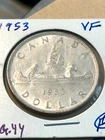 1953 Canadian 80% Silver Dollar Elizabeth II XF/AU Coin NICE #608