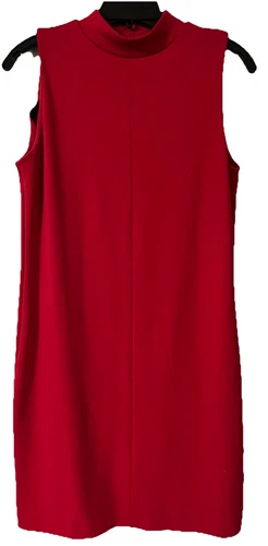 VETEMENTS Willi Smith guaina donna rossa senza maniche taglia 6 zip rayon poliestere spandex