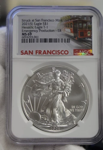 2021 (S) US Silver Eagle $1 NGC MS69 Type 1 Emergency Pro. SF
