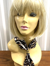 Vintage Retro 1970s Neck Scarf Tan White Dots On Brown Metal Scarf Ring