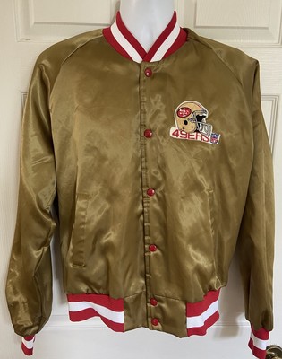 Vtg Chalk Line San Francisco 49ers Gold NFL Bomber Varsity Snap