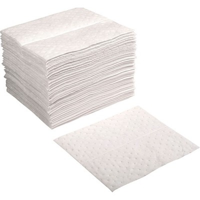 Hydrocarbon Based Oil Sorbent Pad Medium Weight15'' x 18'' White 100/Pack