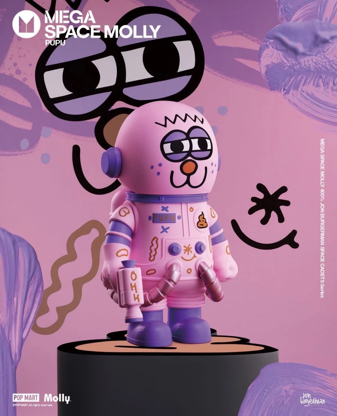 Authentic Pop Mart Mega Space Molly 400% Jon Burgerman PUPU