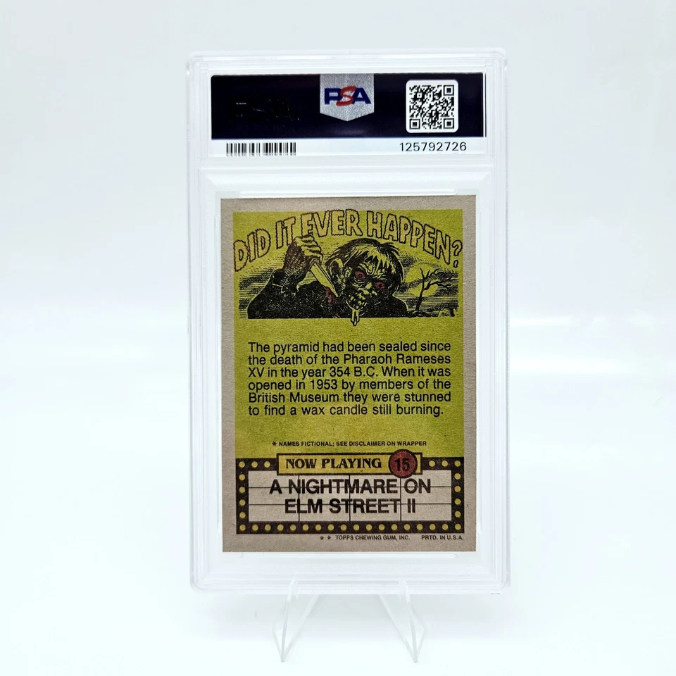 1988 Topps Fright Flicks Nightmare on Elm St #15 Someone I Ate PSA 7 - Image 2 of 2