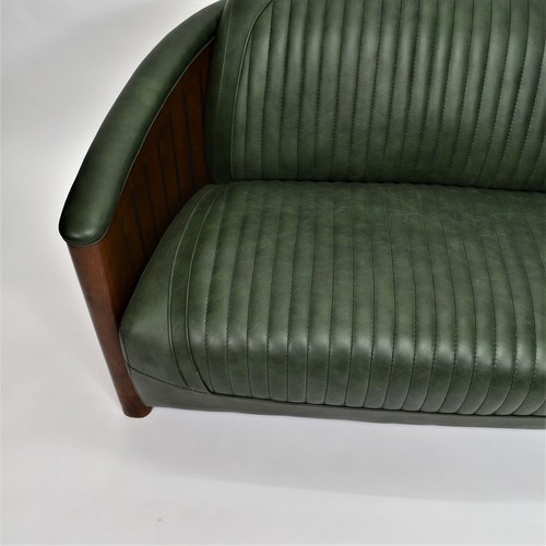 Clubsofa "Céleste" 2-Sitzer Lounge Relax Art Deco Couch Leder Cigar Sessel Stil - Bild 5 von 12