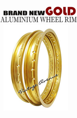 KAWASAKI KX500 E10 E11 E12 E13 E14 E15 E16 ALUMINUM (GOLD) WHEEL RIM FRONT+REAR