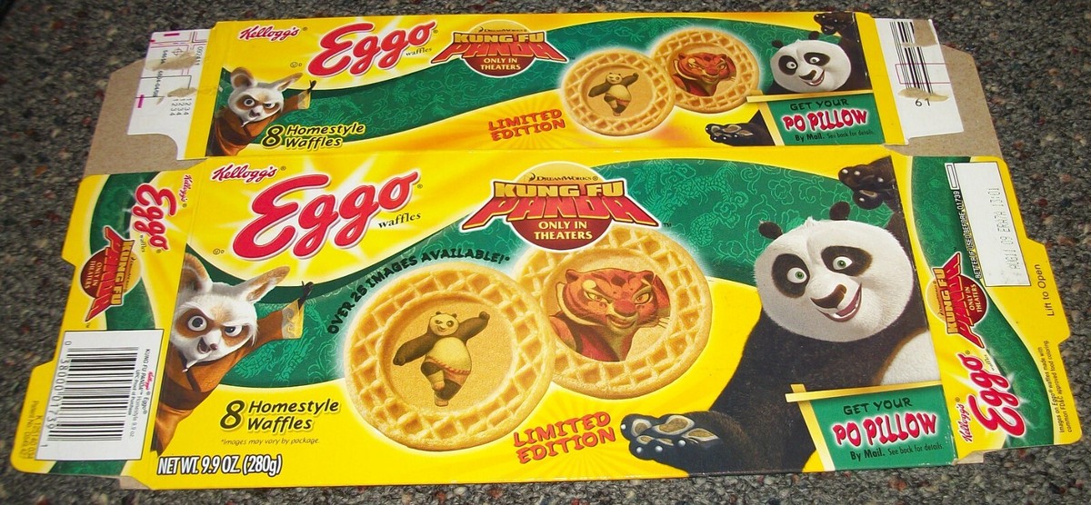 VINTAGE TWO DIFF. 2008 KELLOGG'S EGGO & EGGO FLIP FLOP KUNG