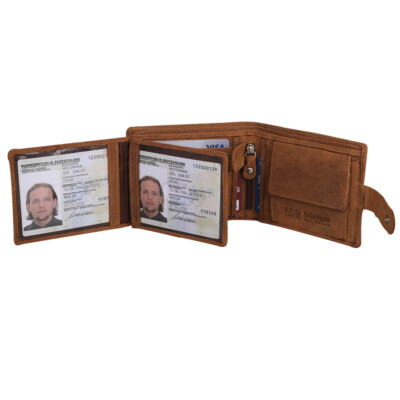 Herren Luxus Echtleder RFID geschützt Geldbörse Dual ID, Münzen, Bargeld, Kartenetui