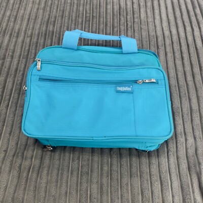 Baggallini Hanging Cosmetic Hanging Travel Bag Blue Nylon Full Zip Carry All