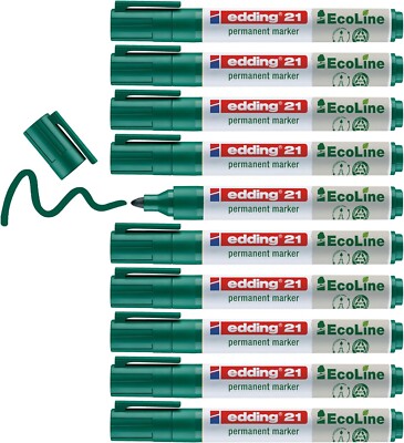 edding 21 Ecoline Permanentmarker grün 10 Stifte Rund-Spitze 1,5-3 mm