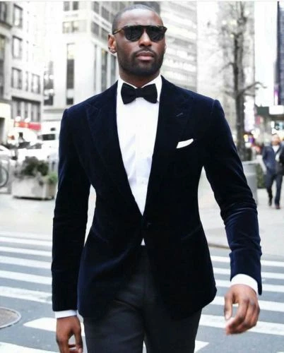 Classic Mens Tuxedo Blue Velvet Jacket Weddings Dinners Blazer One Button Coat