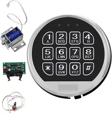 Gun Safe Lock Replacement with Solenoid Lock W/ Chrome Keypad DIY Safe Electroni