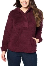 Koolaburra by UGG Brushed Back Sherpa Hoodie Wine