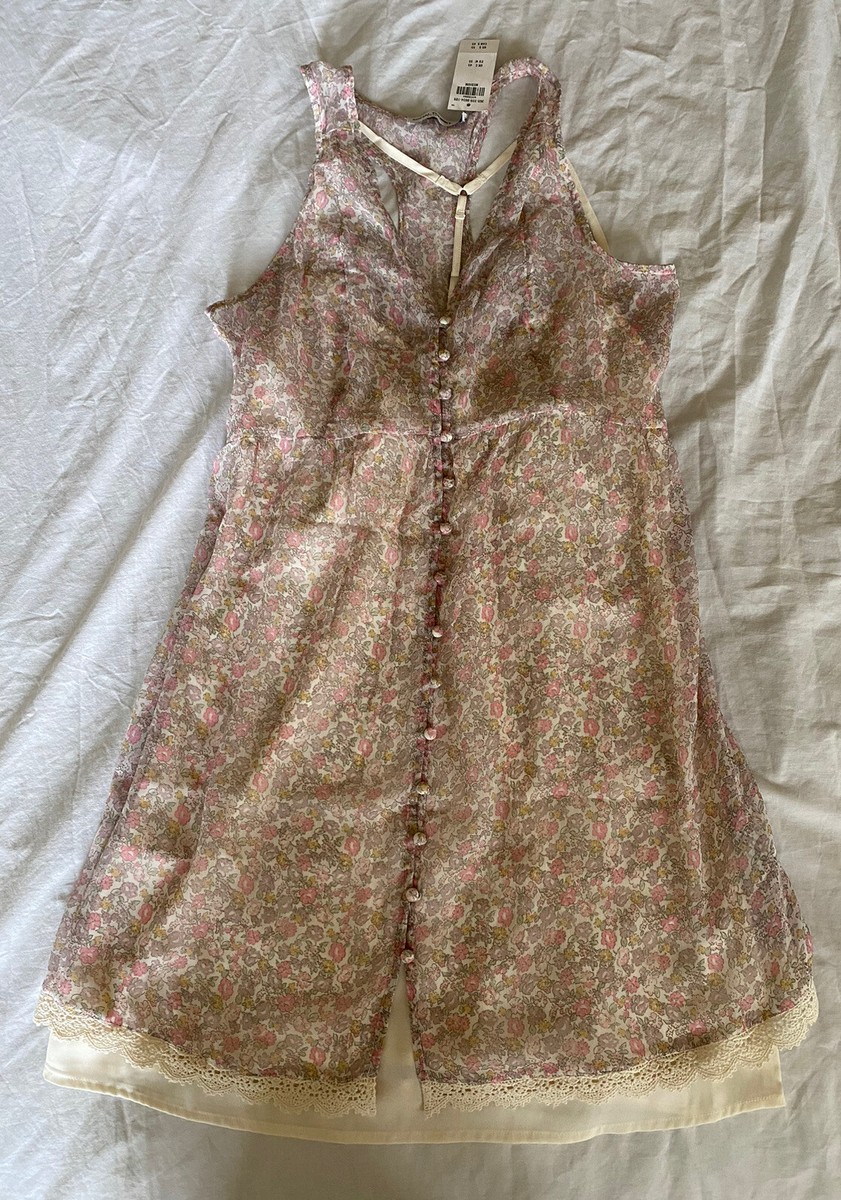 social tourist ruched chiffon mini dress Women's Social Tourist Button-Through Chiffon Mini Dress Size M $55-White  Floral