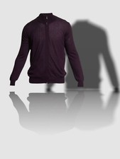  275 Neiman Marcus Women's Purple Long Sleeve Mock-Neck Full Zip Sweater Size M